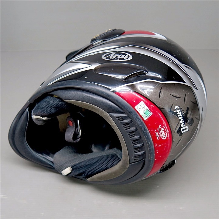 Arai CROSS2 フルフェイスヘルメット 57-58cm Mサイズ 黒／赤 ディフューザー割れ