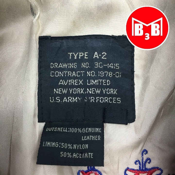 AVIREX　レザージャケット　TYPE：A-2　サイズM