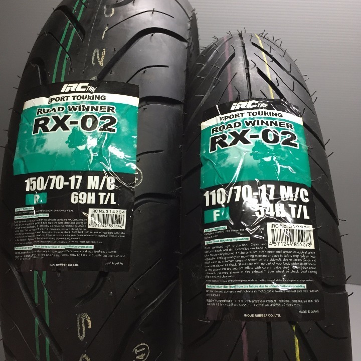 IRC RX-02 新品 タイヤ 前後セット　110／70-17 150／70-17
