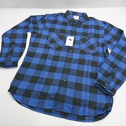 SCHOTT　シャツ　ブルー／ブラック　Mサイズ