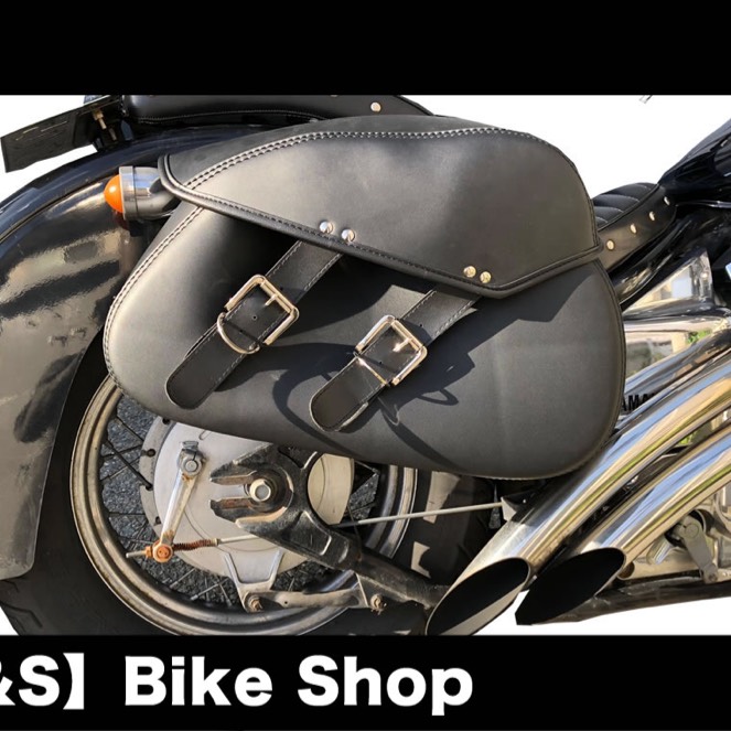 バイクチョッパーハーレースタッズ付  当店一番人気 KS アメリカンなど汎用レザーツールバッグ