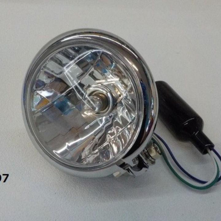 タイワン製　高品質　ベーツタイプ　ヘッドライト　メッキボディ×クリア（18）