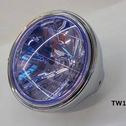 TW★☆タイワン製　高品質　180Φヘッドライト　メッキボディ×パープル（ゼファー400など）（6）