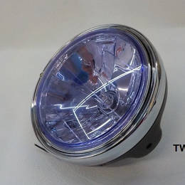 TW★☆タイワン製　高品質　180Φヘッドライト　マットブラック×パープルブルー（8）