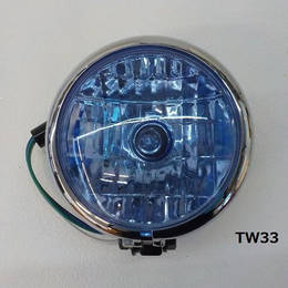 TW★☆タイワン製　高品質　4.5インチ　ベーツタイプ　ヘッドライト　マットブラックボディー×ブルー（20）